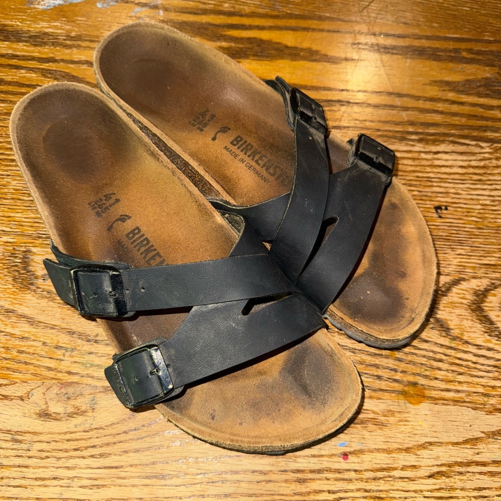 Birkenstock Black Cross-Strap Sandals